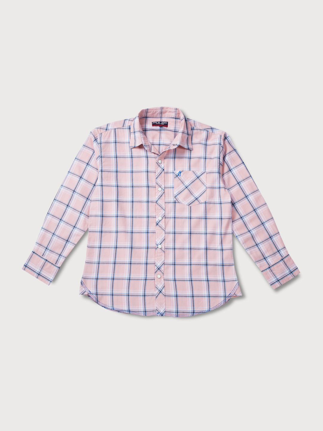 Boys Pink Checks Woven Shirt