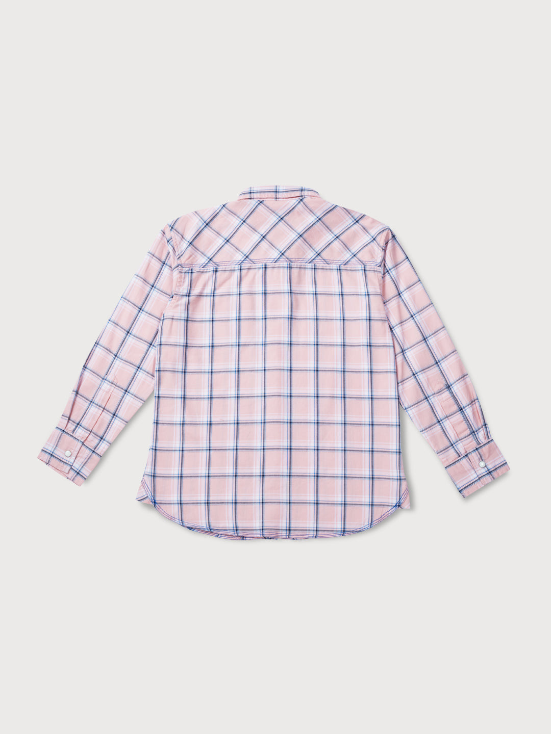 Boys Pink Checks Woven Shirt