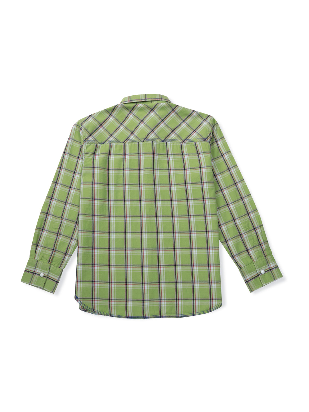 Boys Green Checks Woven Shirt
