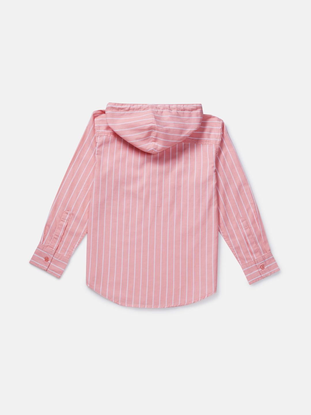 Boys Peach Striped Woven Shirt