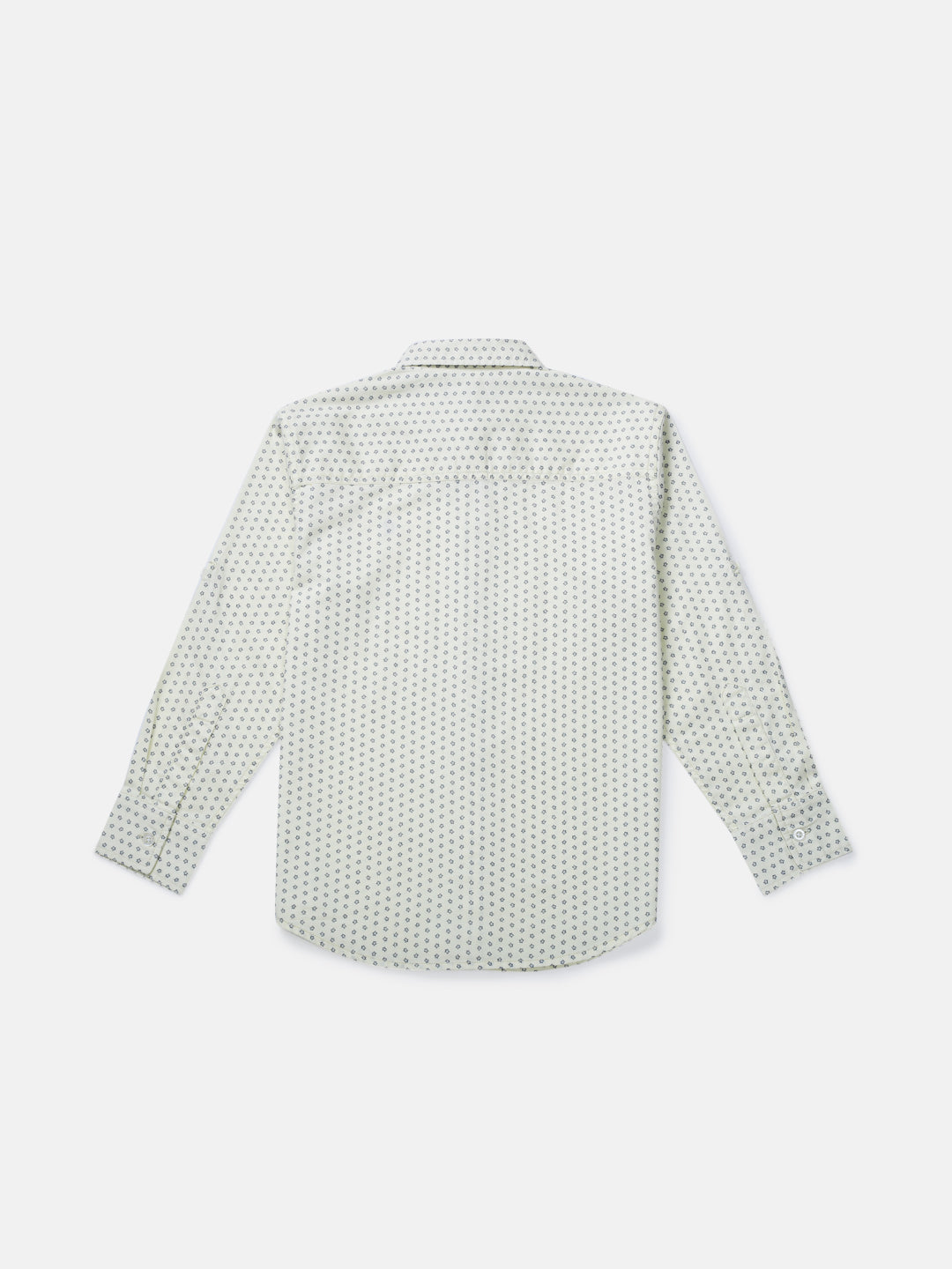 Boys Yellow Woven Printed Full Sleeves Shirt