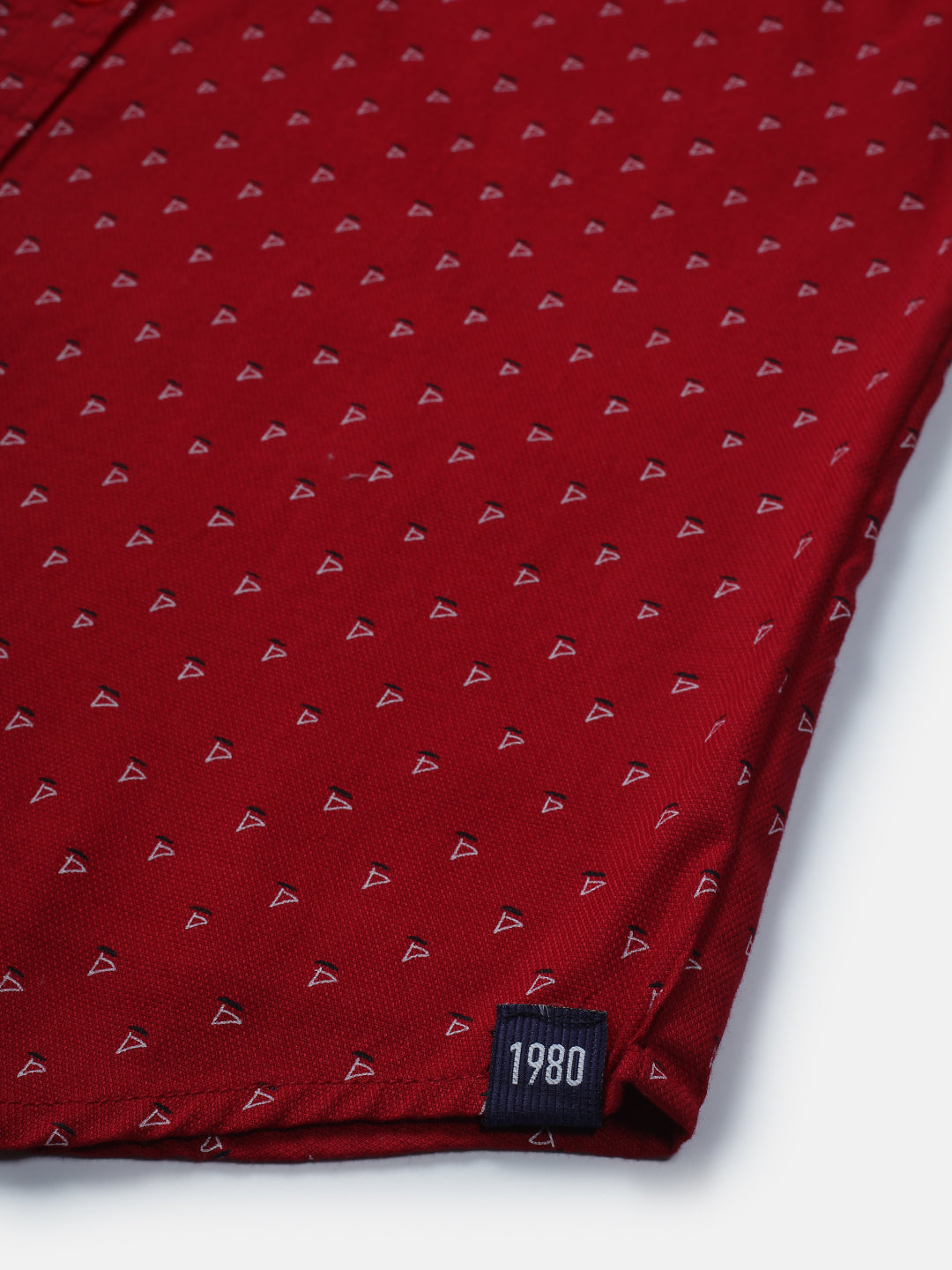 Boys Red Printed Woven Shirt