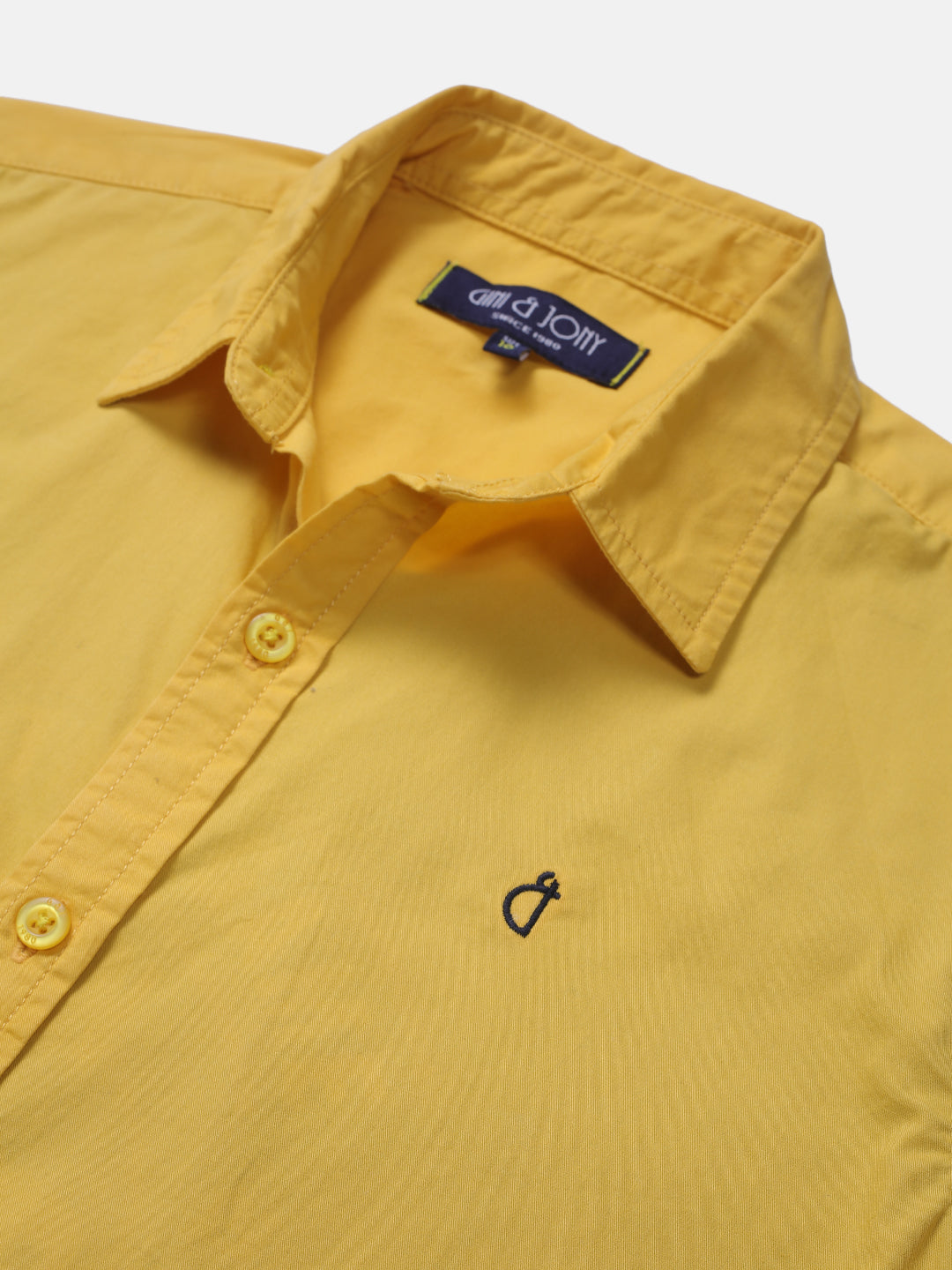 Boys Yellow Solid Woven Shirt