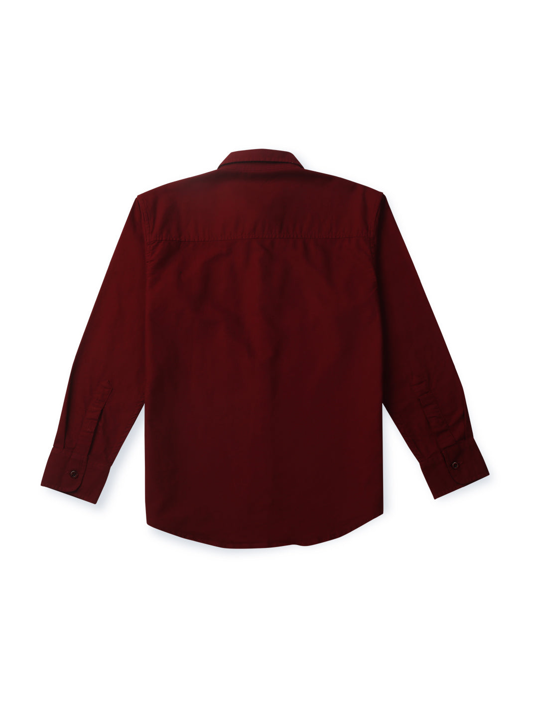 Boys Red Solid Woven Shirt
