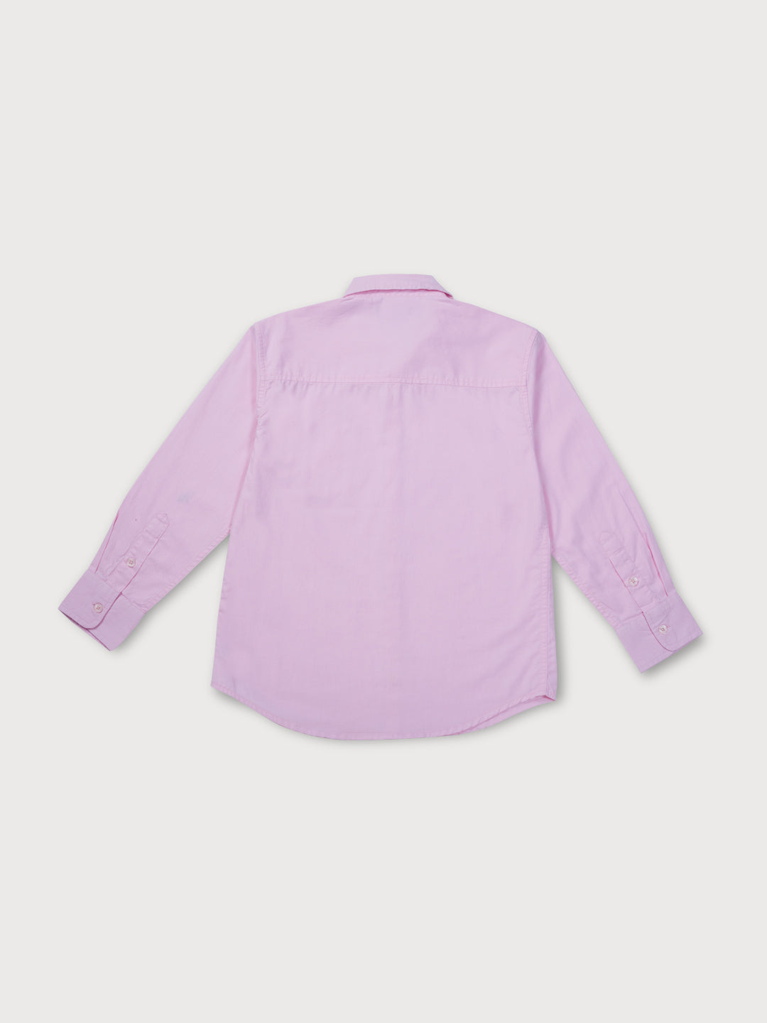 Boys Pink Woven Solid Shirt