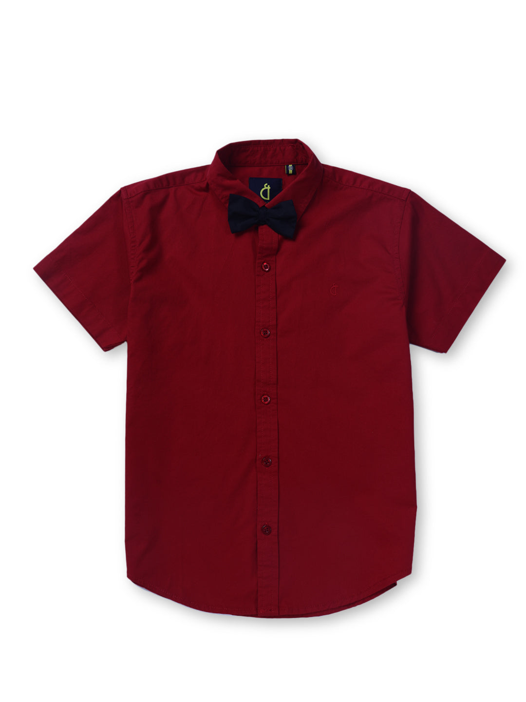 Boys Red Solid Woven Shirt