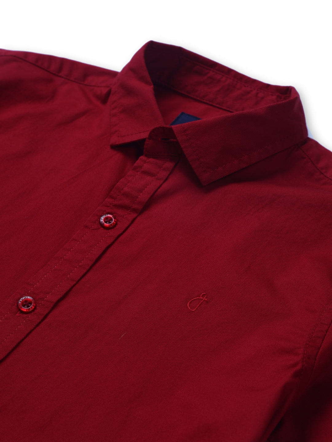 Boys Red Solid Woven Shirt