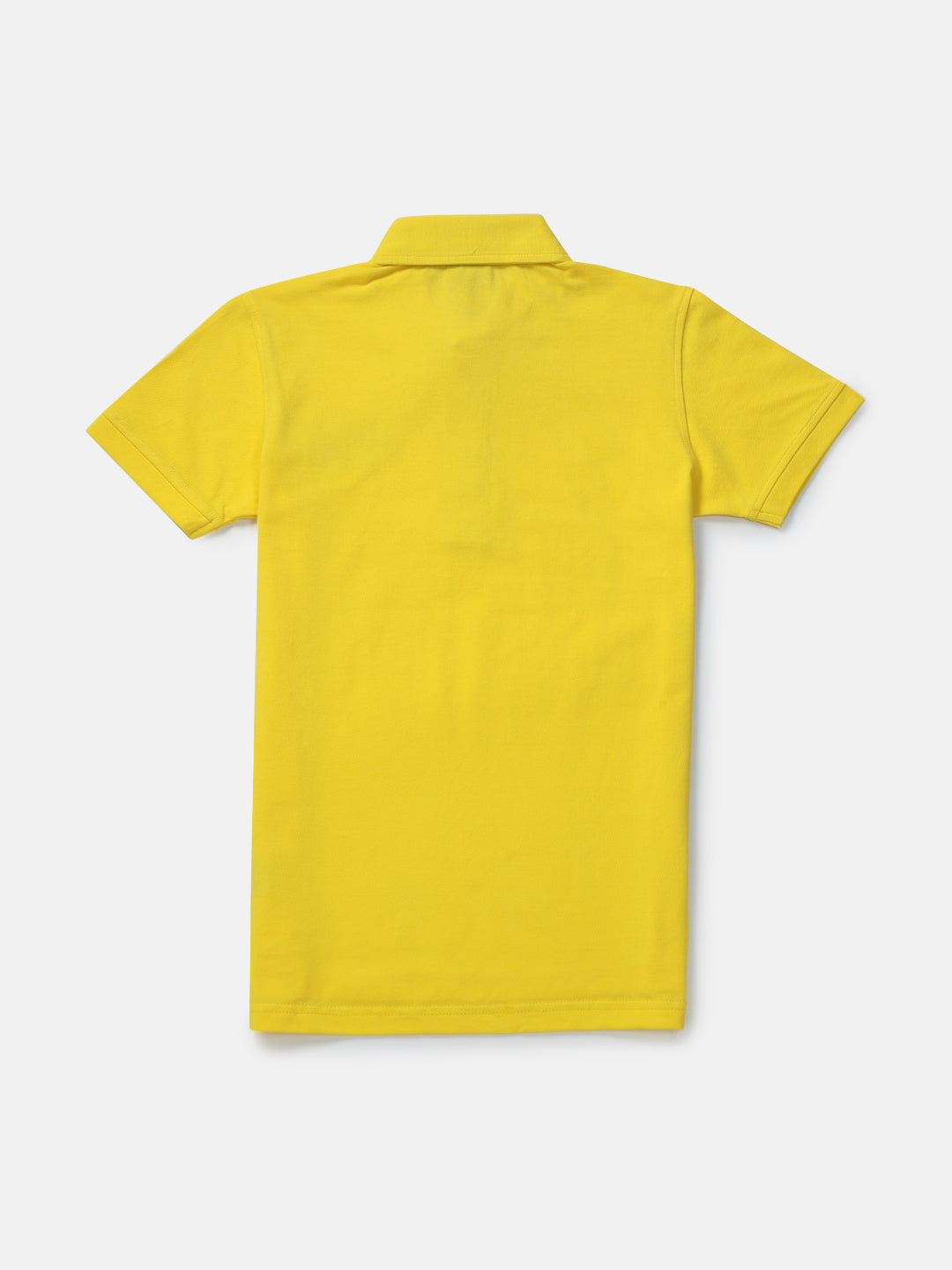 Boys Yellow Solid Knits Polo T-Shirt