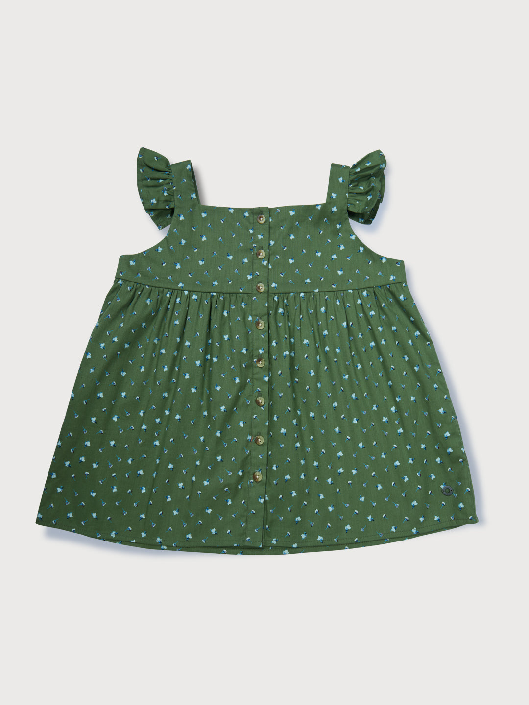 Girls Green Printed Woven Woven Top