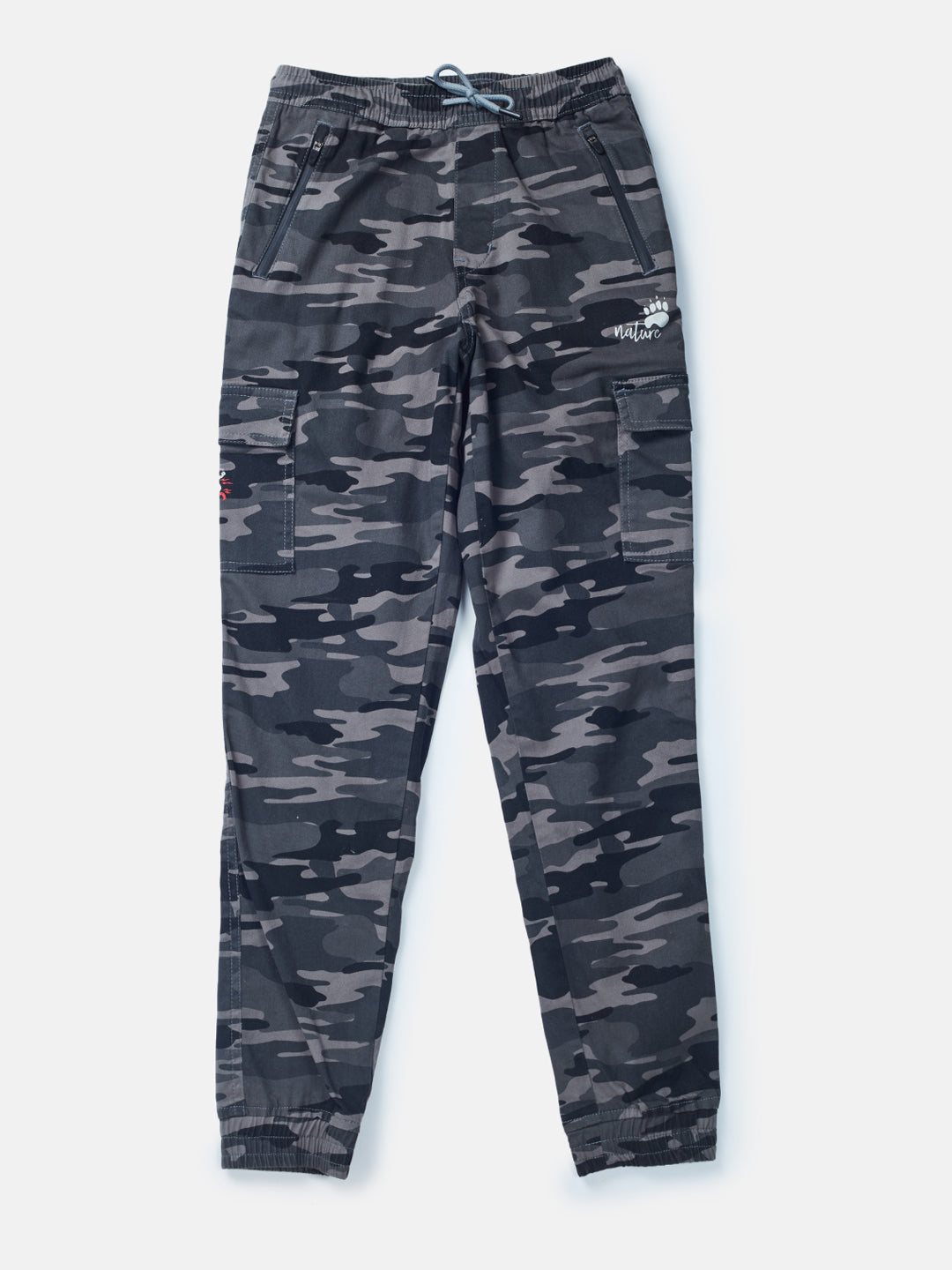 Boys Grey Printed Woven Trouser