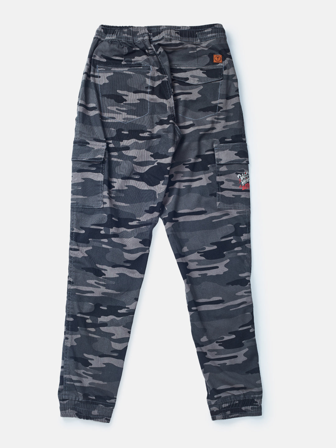 Boys Grey Printed Woven Trouser