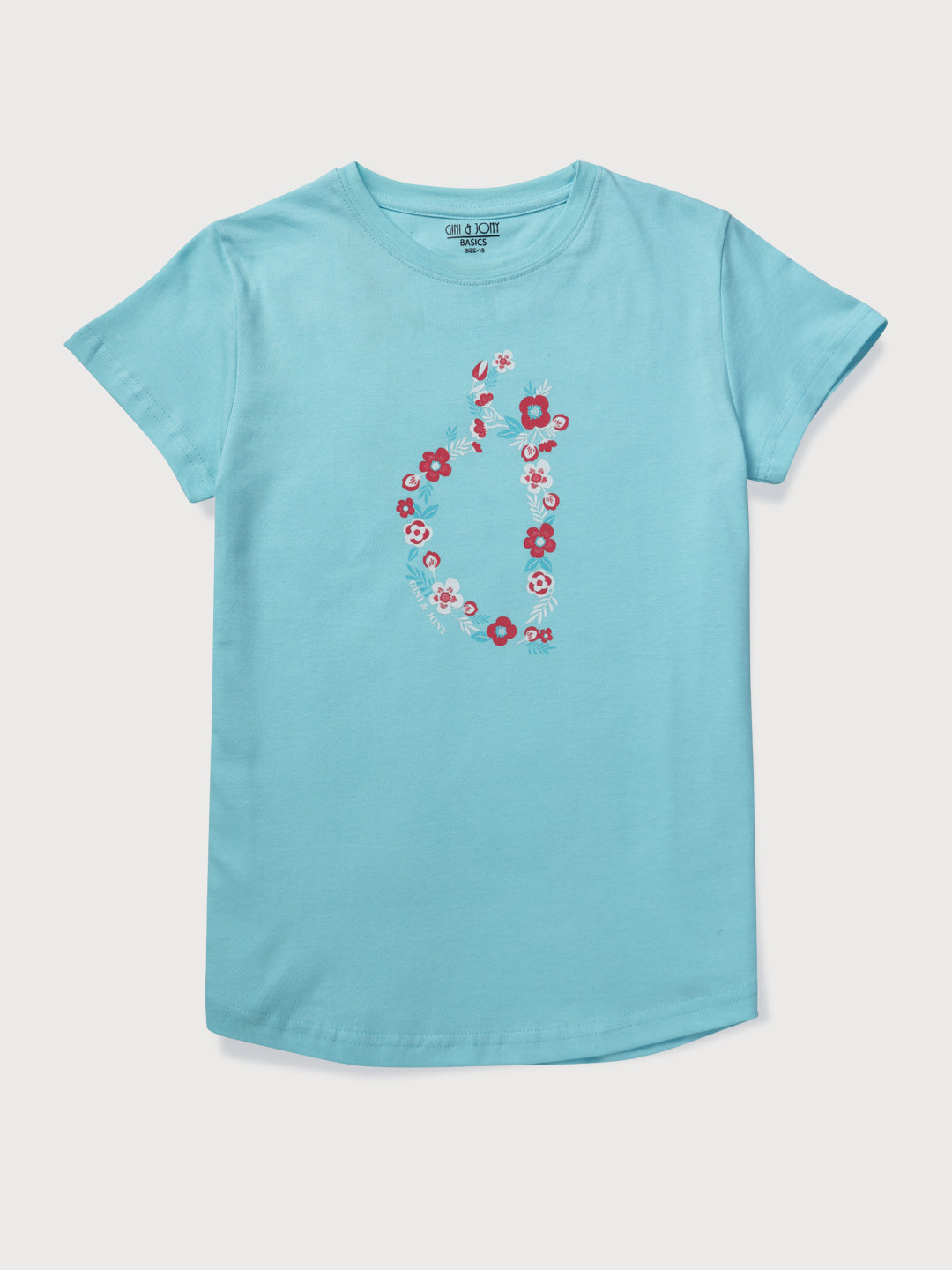 Girls Blue Printed Knits Knits Top