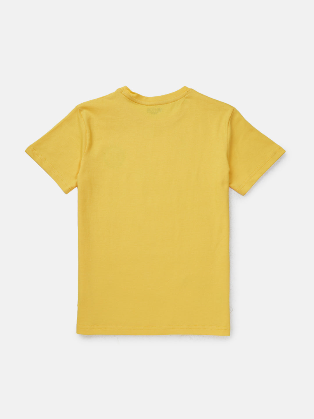 Boys Yellow Solid Cotton T-Shirt