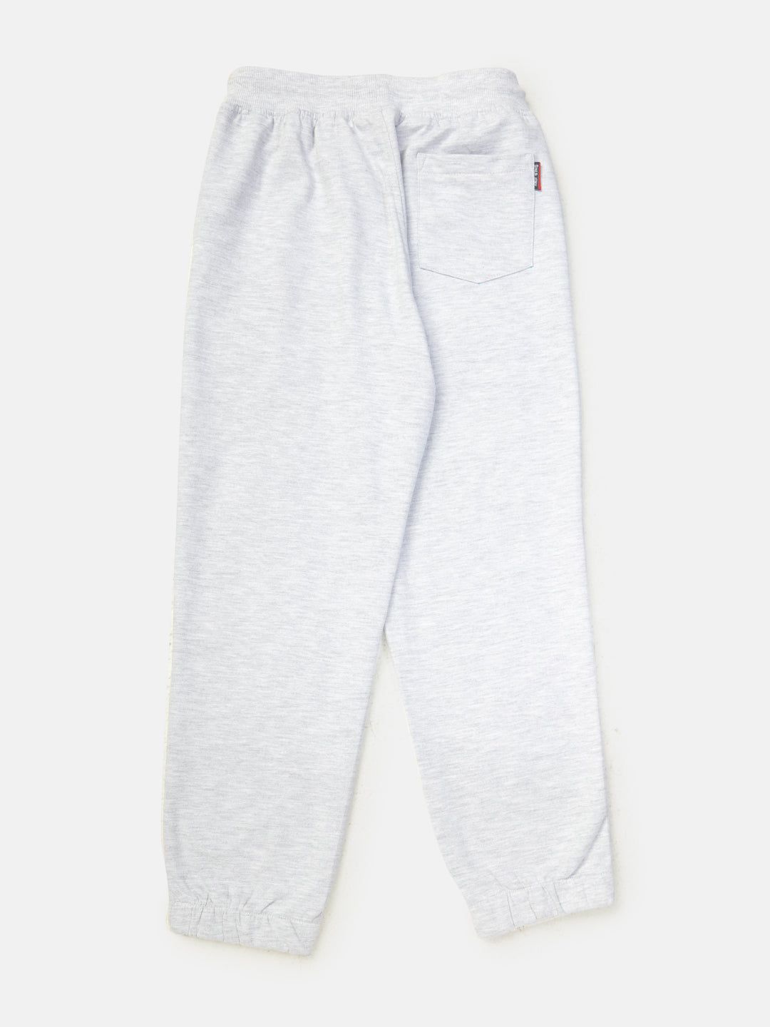 Boys White Cotton Solid Elasticated Track Pant