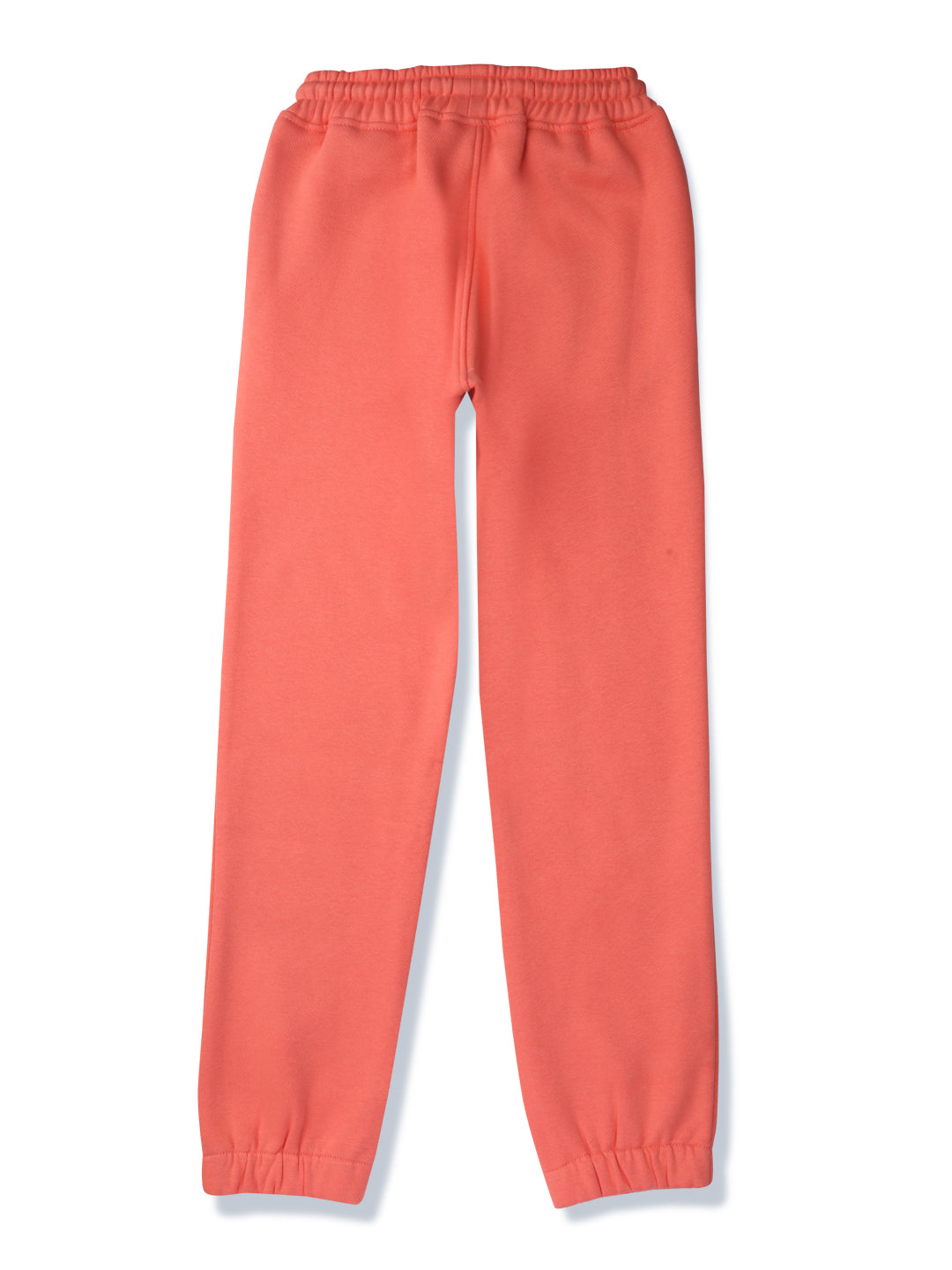 Girls Pink Solid Cotton Track Pant