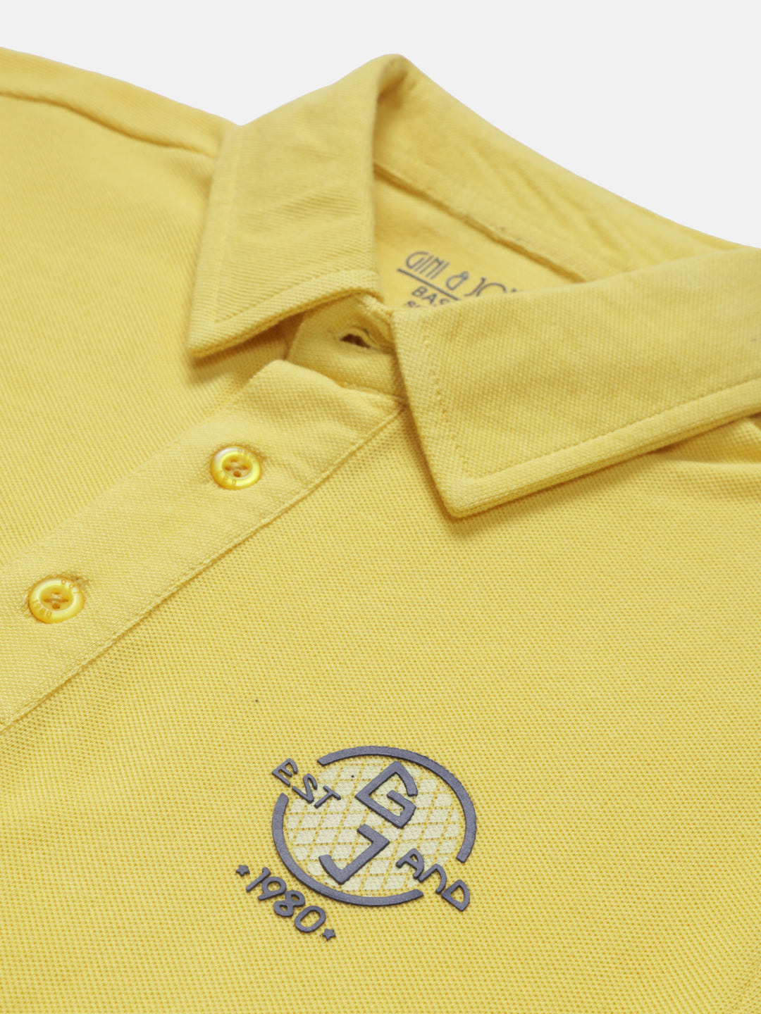 Boys Yellow Solid Knits Polo T-Shirt