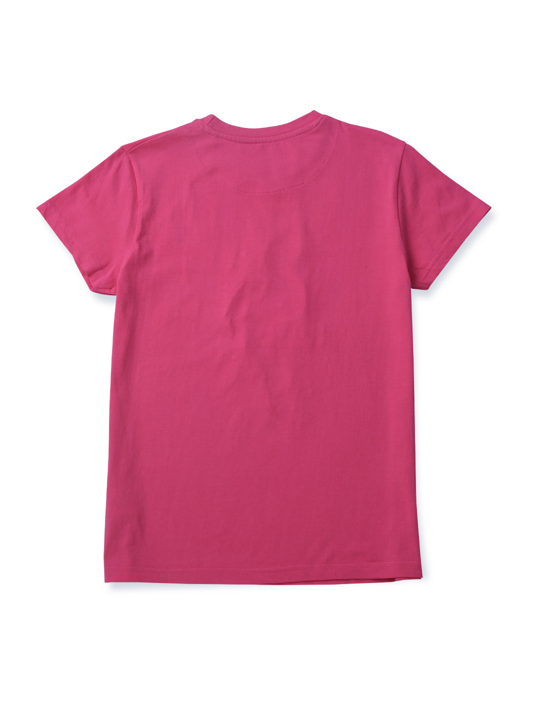 Girls Pink Printed Cotton Knits Top