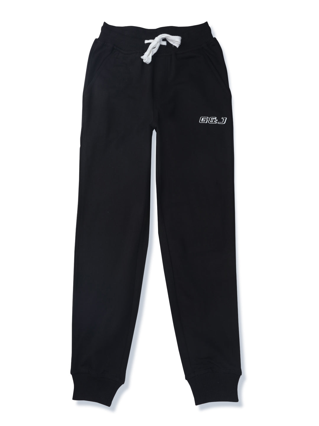 Girls Black Solid Knits Track Pant