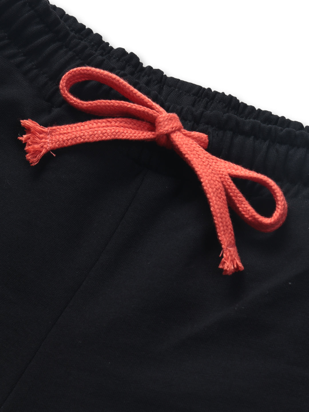 Boys Black Solid Cotton Knits Shorts