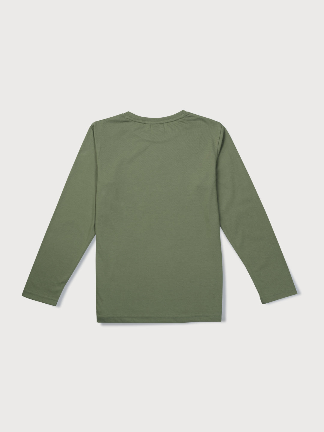 Boys Green Solid Knits T-Shirt