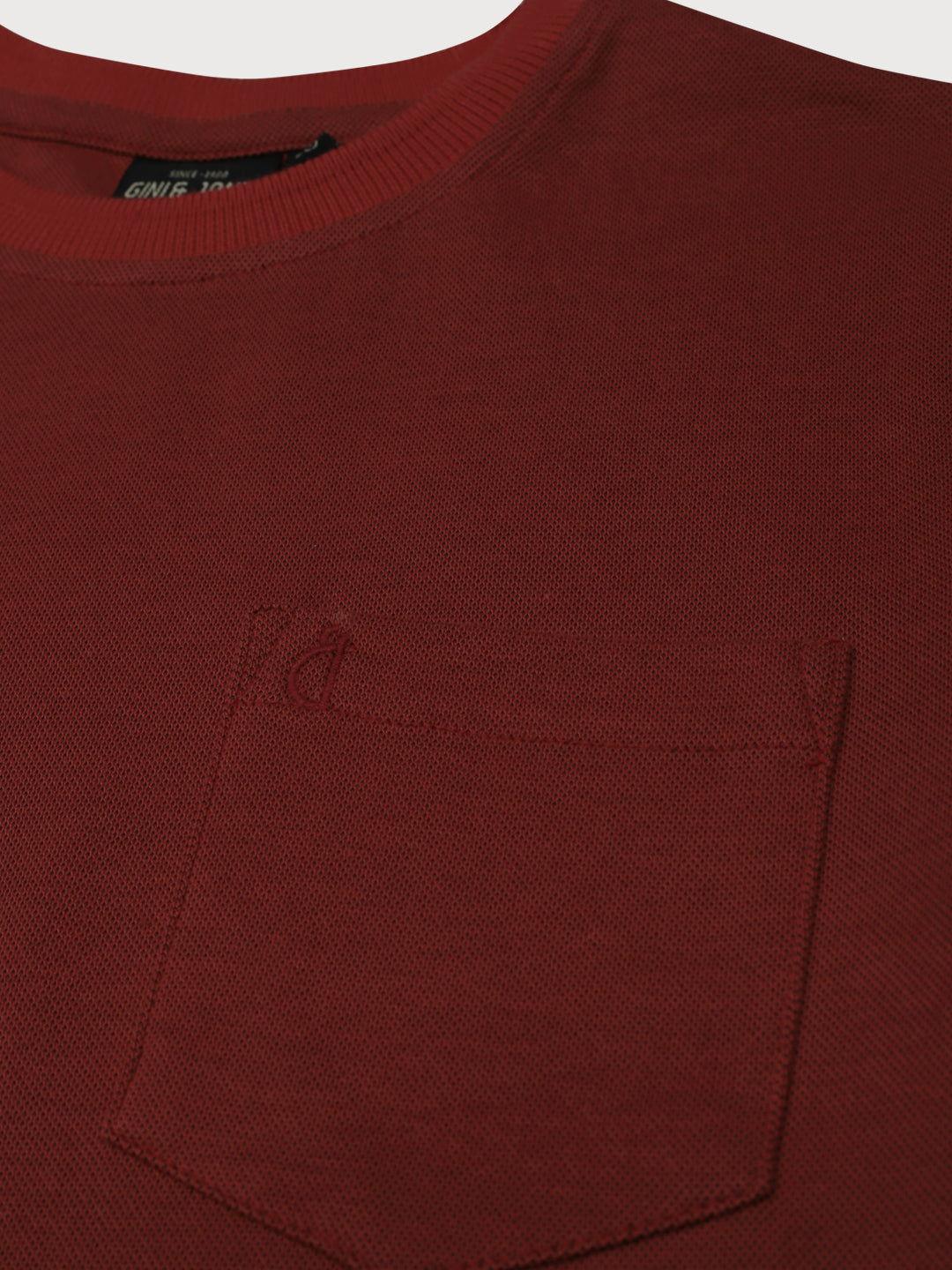 Boys Maroon Solid Knits T-Shirt