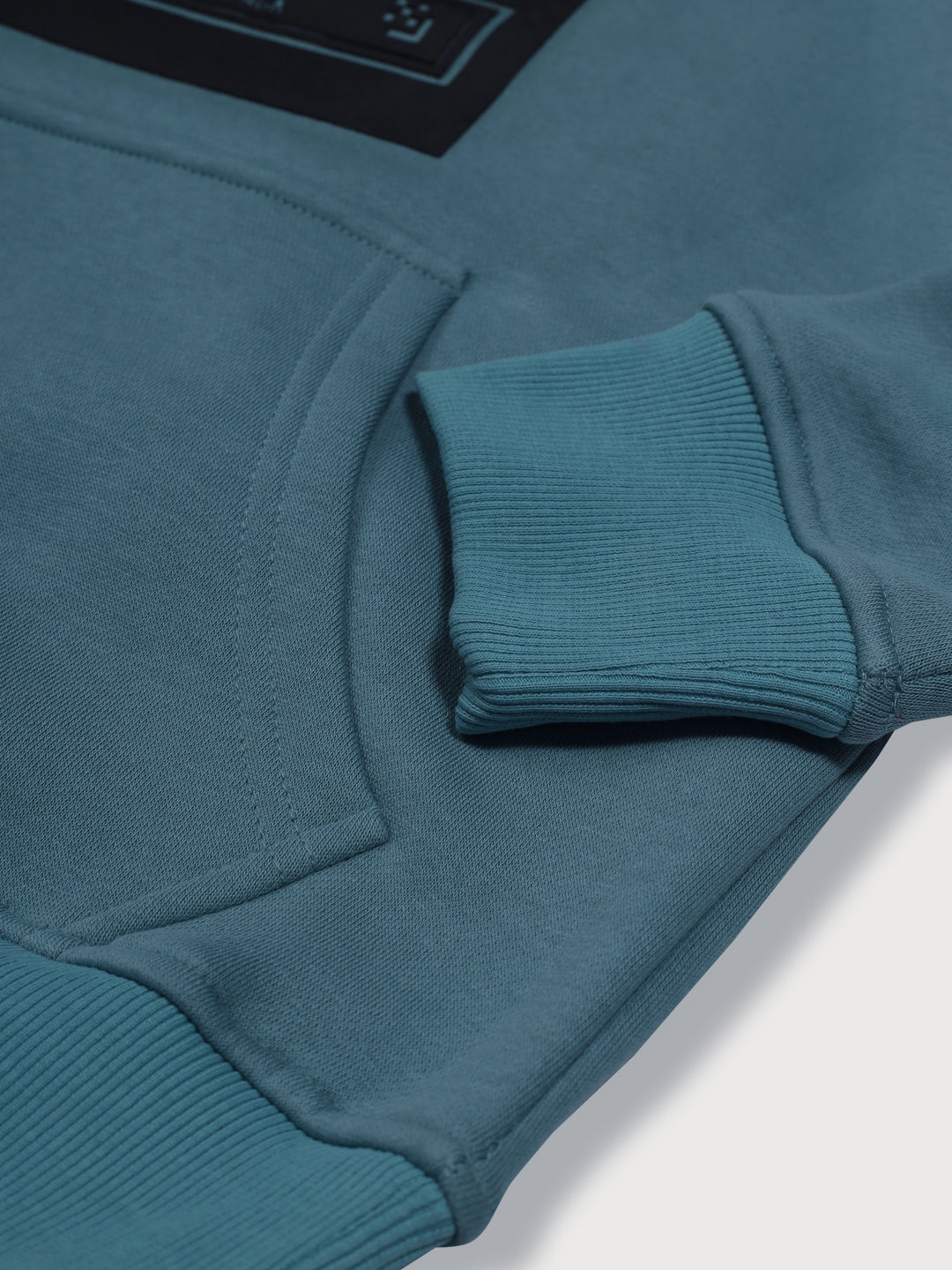 Boys Blue Woven Printed Full Sleeves Sweat Shirt