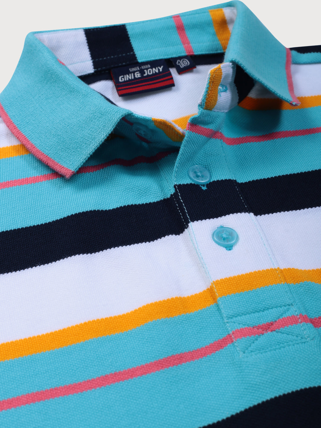 Boys Multicolor striped knits Polo T-Shirt