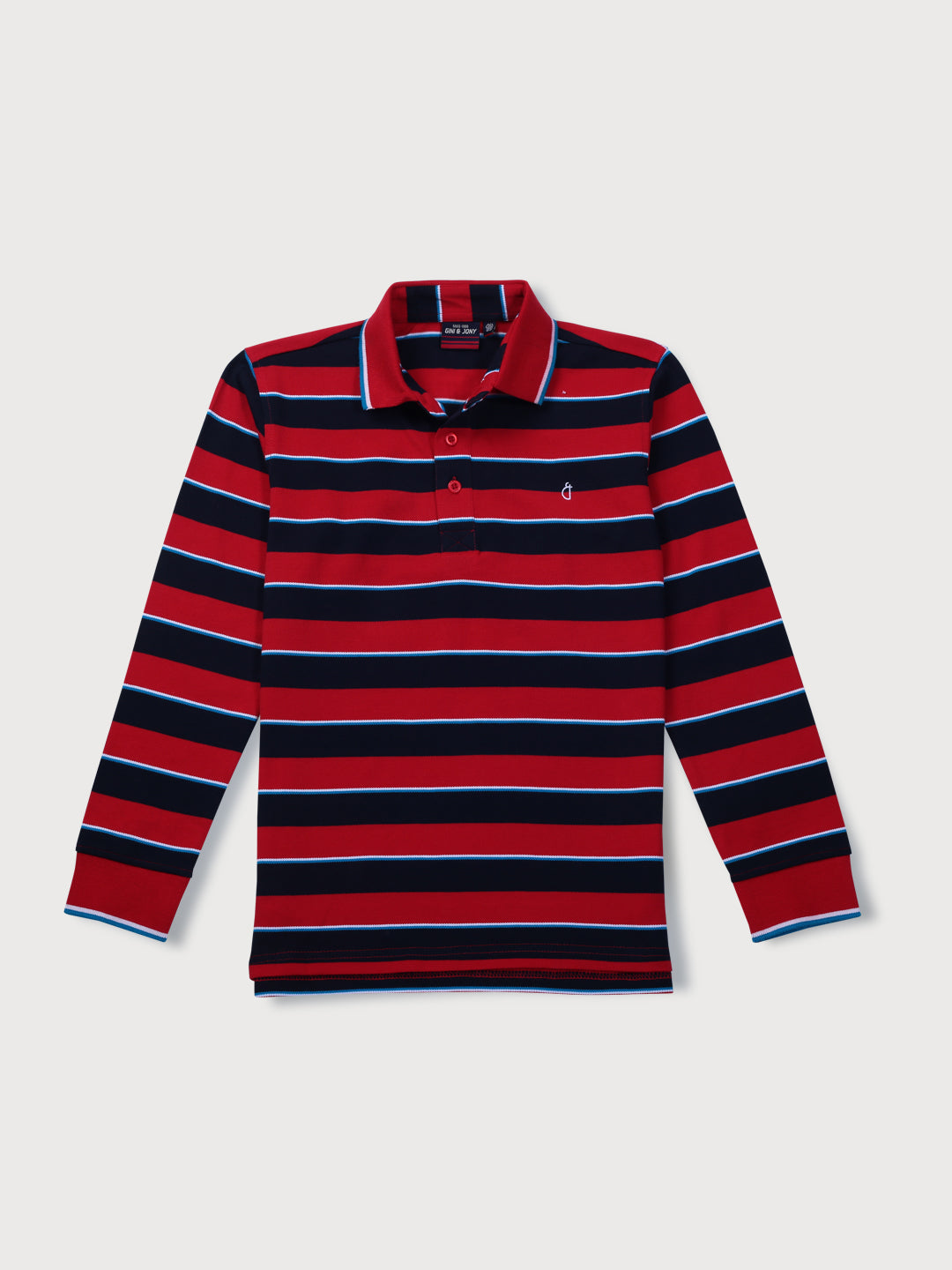 Boys Red striped knits Polo T-Shirt