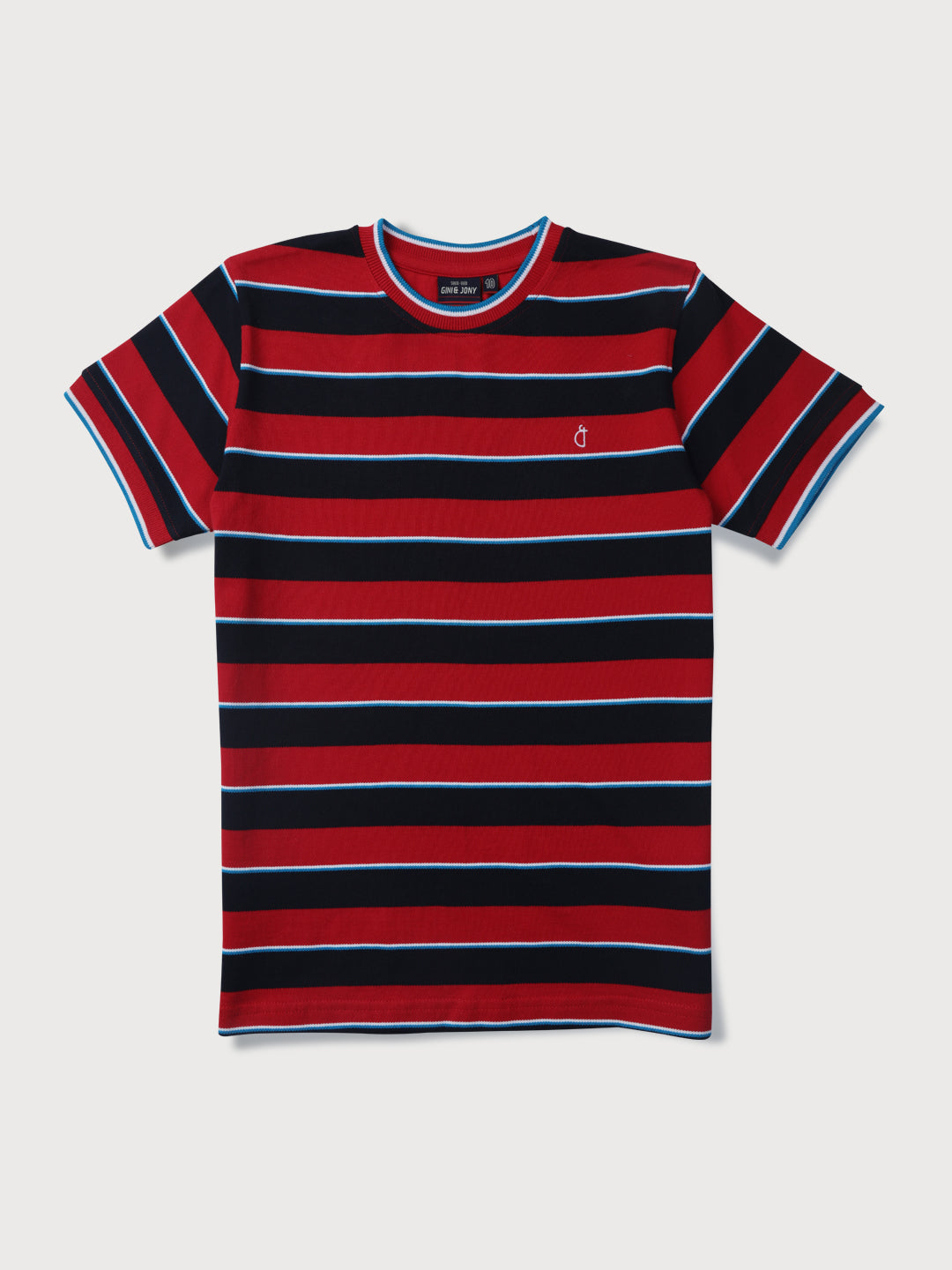 Boys Red Striped Knits T-Shirt