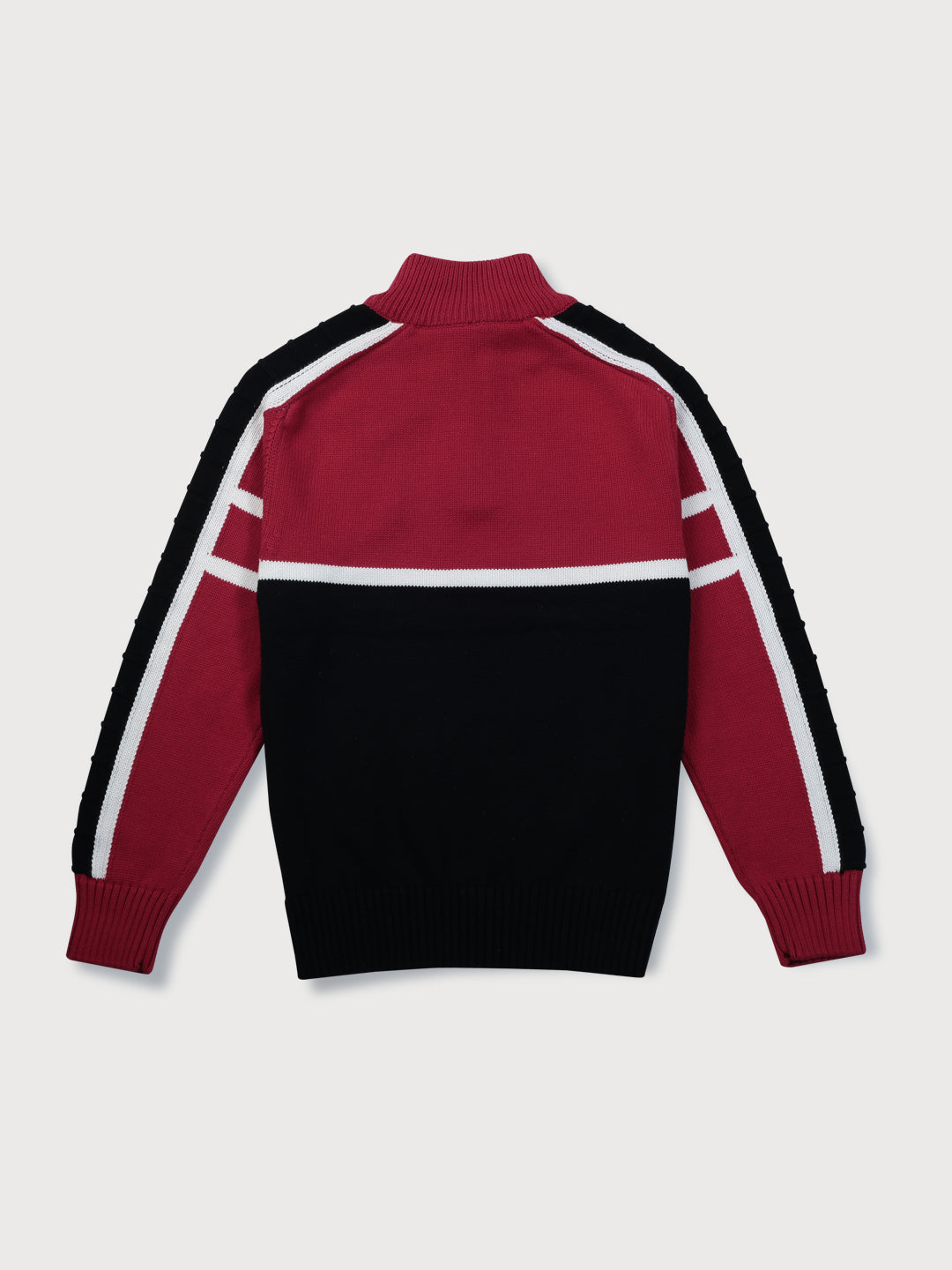Boys Black Colourblock Woven Sweater