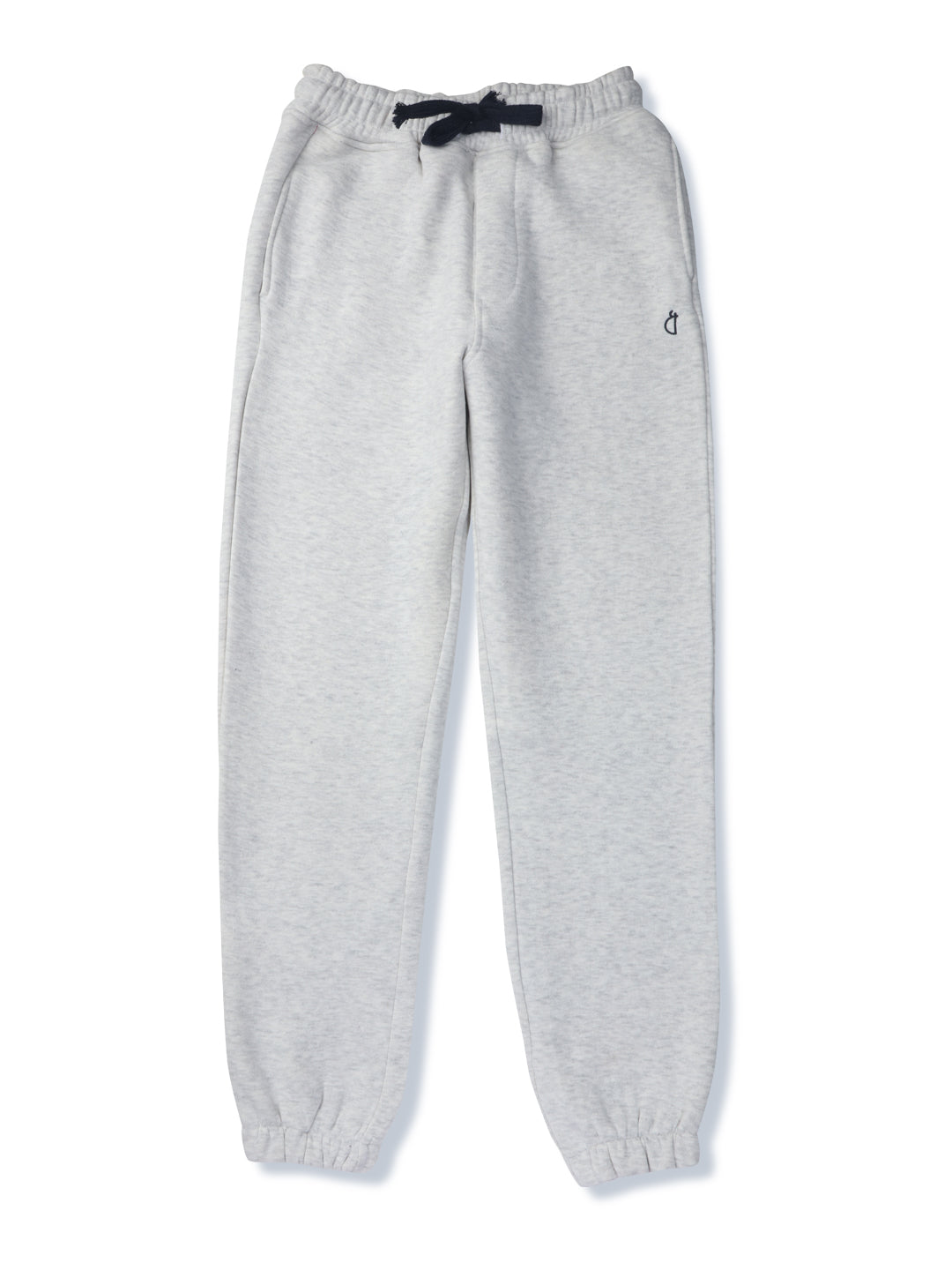 Boys Grey Solid Cotton Track Pant