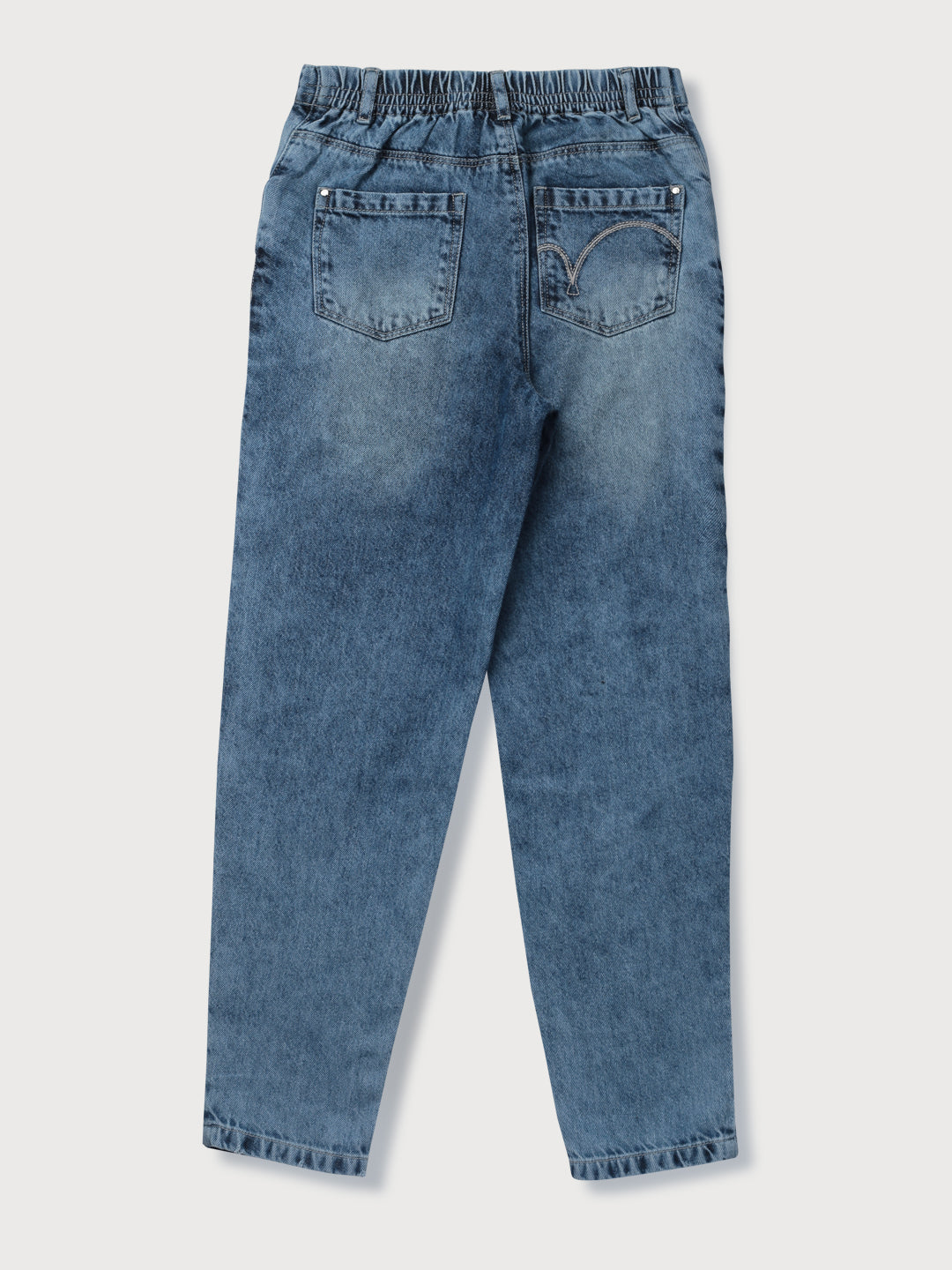 Girls Blue Washed Denim Jeans