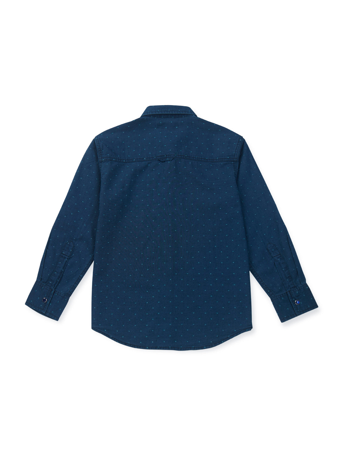 Boys Navy Blue Printed knits Shirt