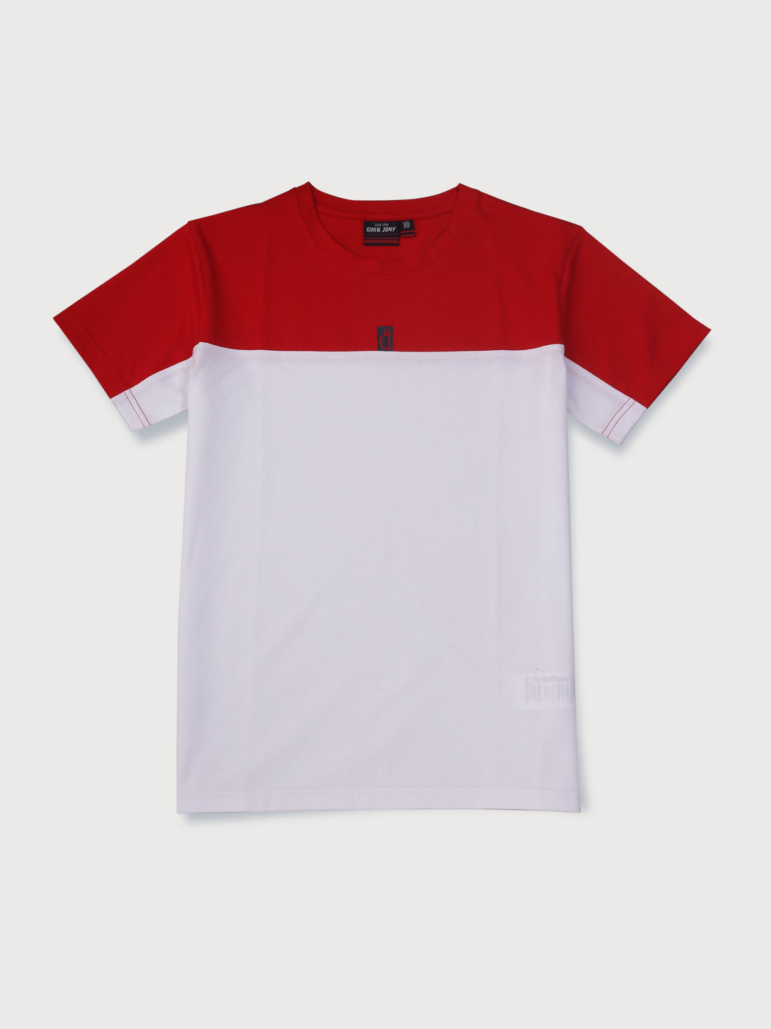 Boys Red Colourblock Knits T-Shirt