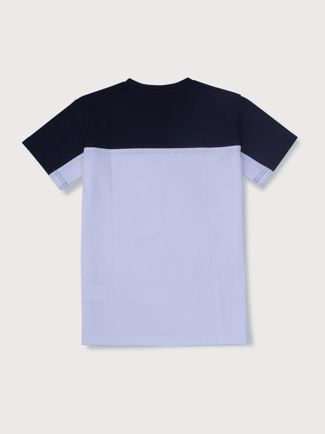 Boys Navy Blue Colourblock Knits T-Shirt