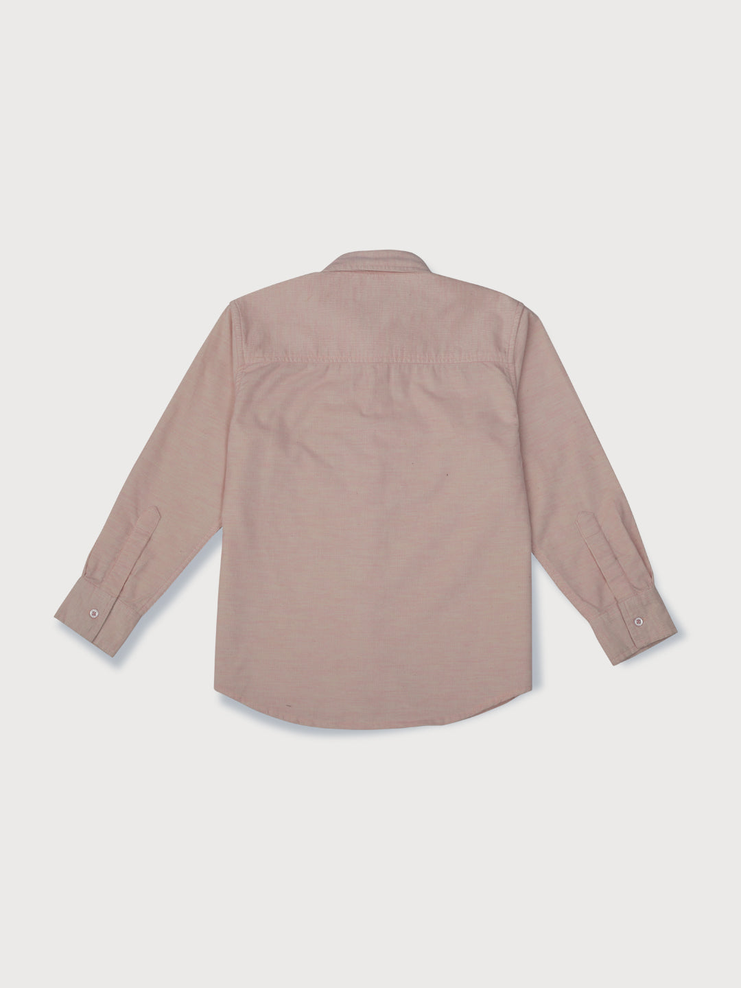 Boys Peach Solid Cotton Shirt