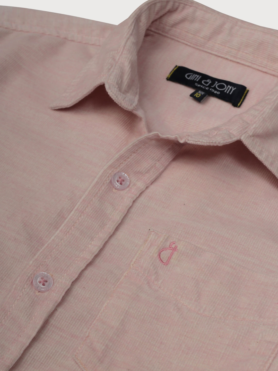 Boys Peach Solid Cotton Shirt