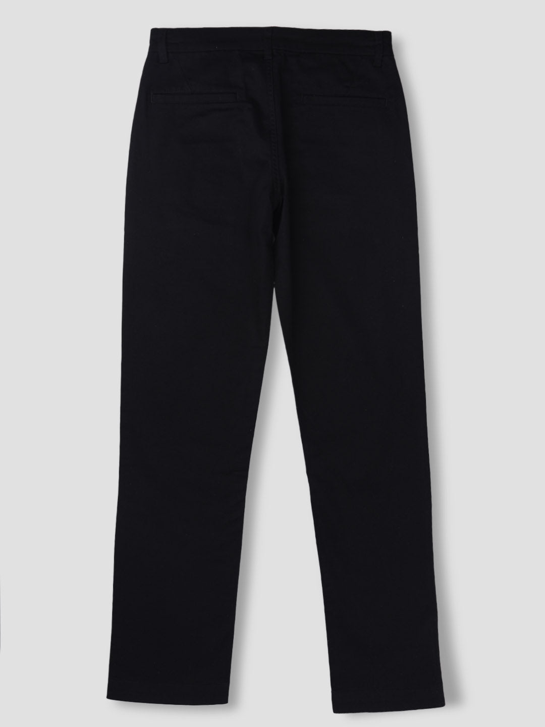 Boys Black Solid Cotton Trouser