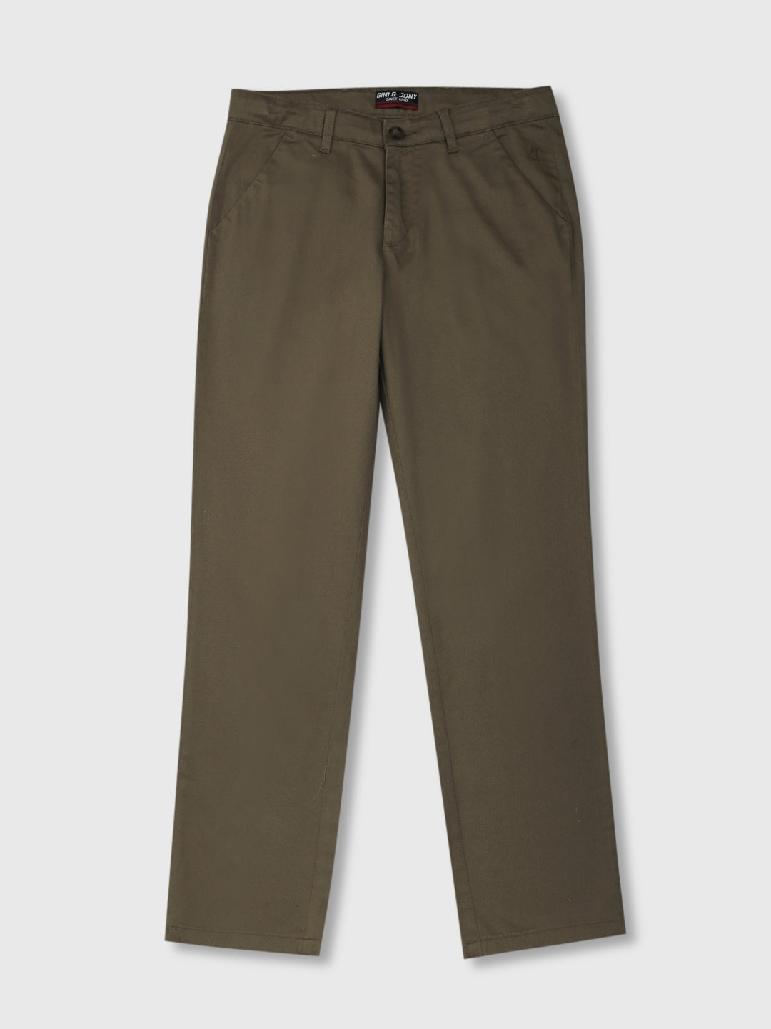 Boys Brown Solid Cotton Trouser