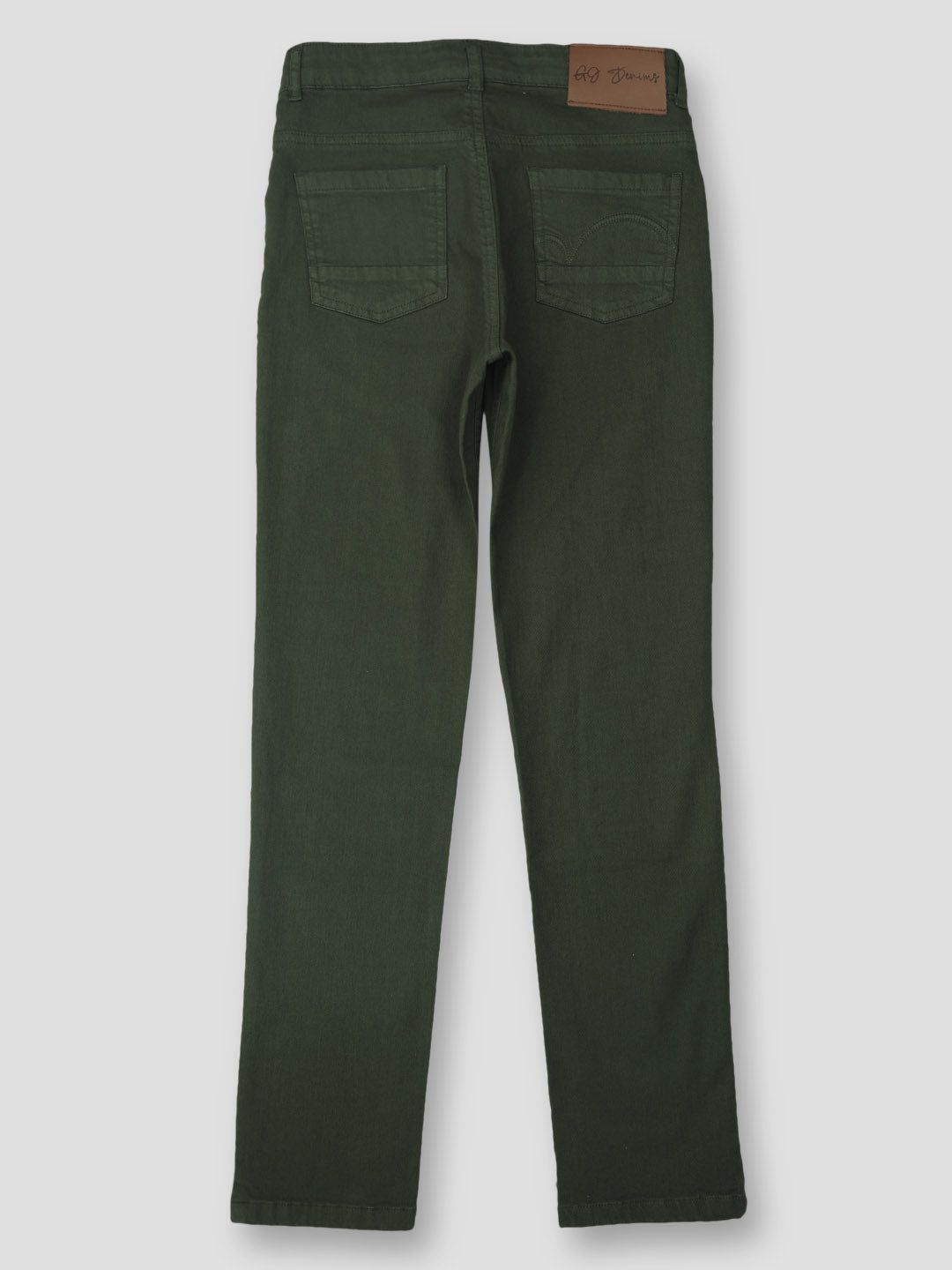 Boys Green Solid Jeans Fixed Waist