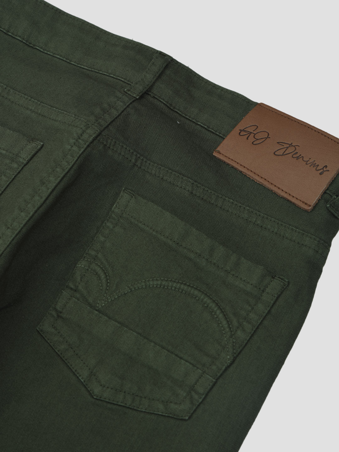 Boys Green Solid Jeans Fixed Waist