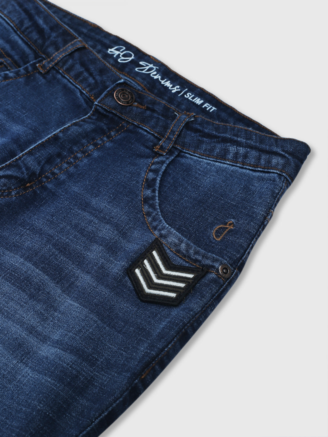 Boys Navy Blue Washed Denim Jeans