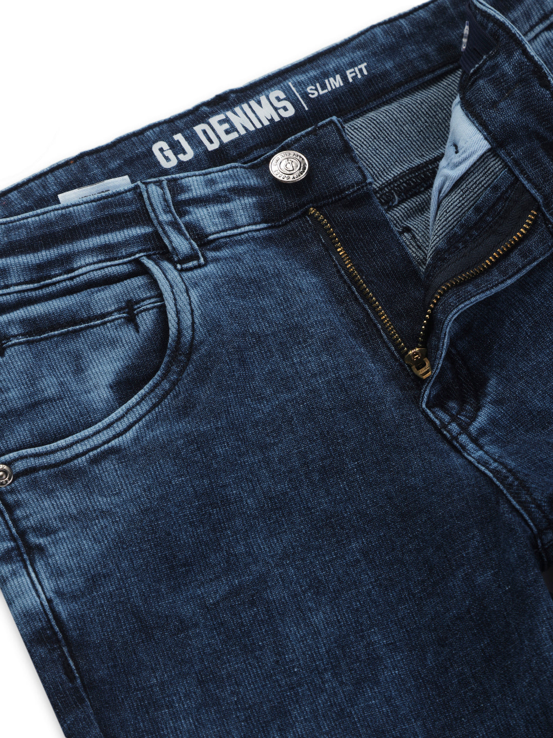 Boys Navy Blue Solid Denim Jeans