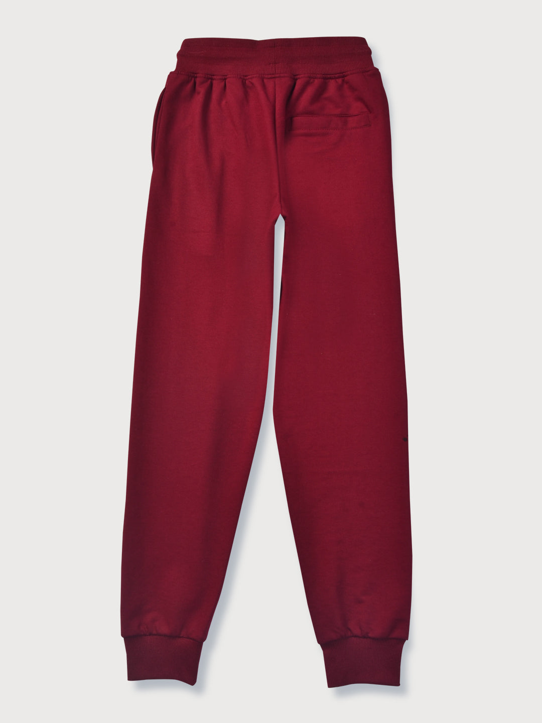 Boys Red Printed Cotton Track Pant