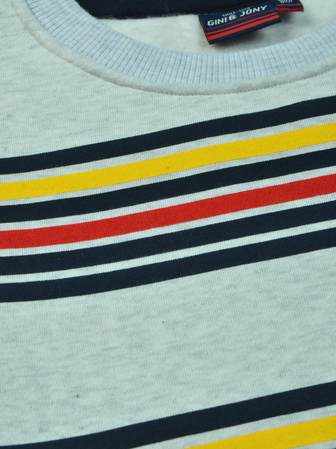 Boys Multicolor Striped Fleece Sweat Shirt