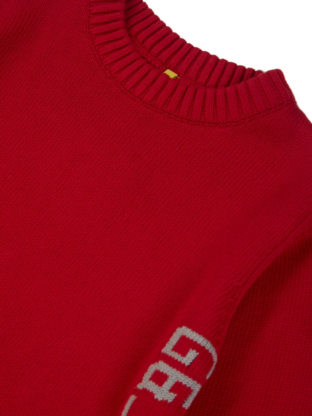 Boys Charming Red Applique Woven Sweater