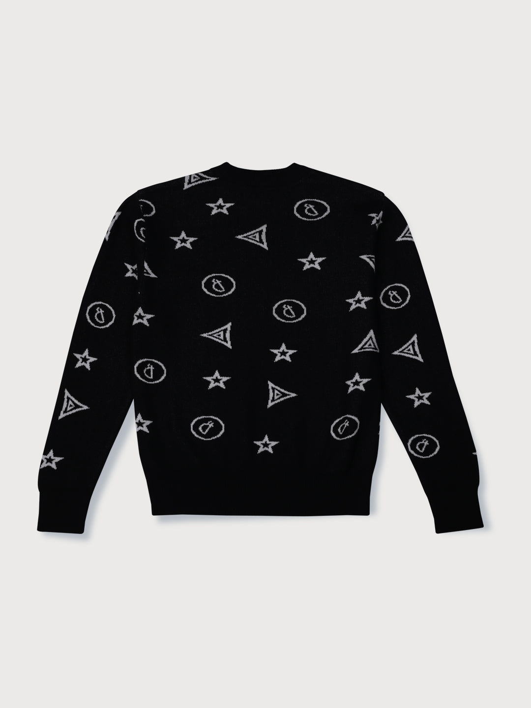 Boys Black Printed Woven Sweater