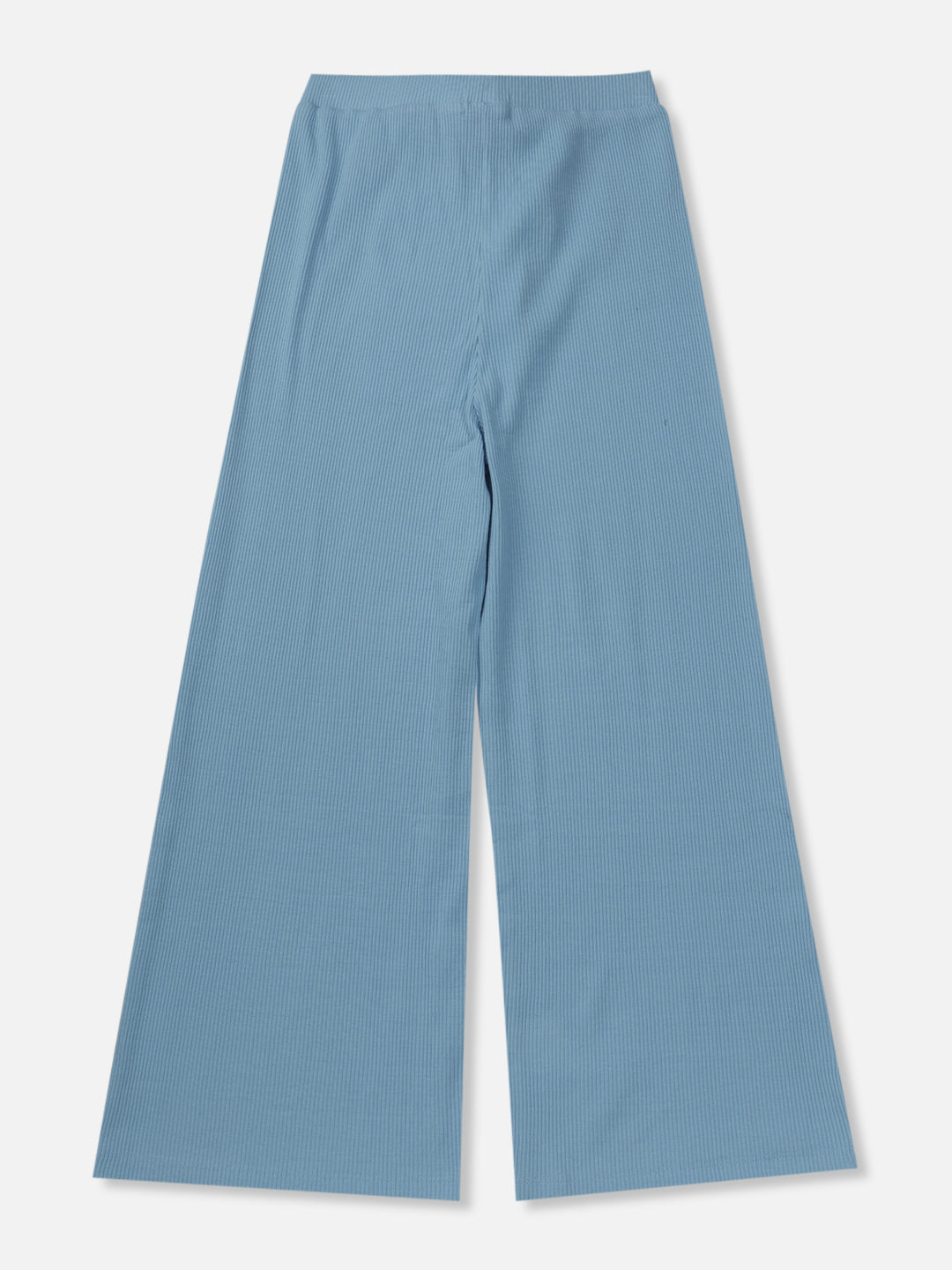 Girls Blue Cotton Solid Elasticated Culottes