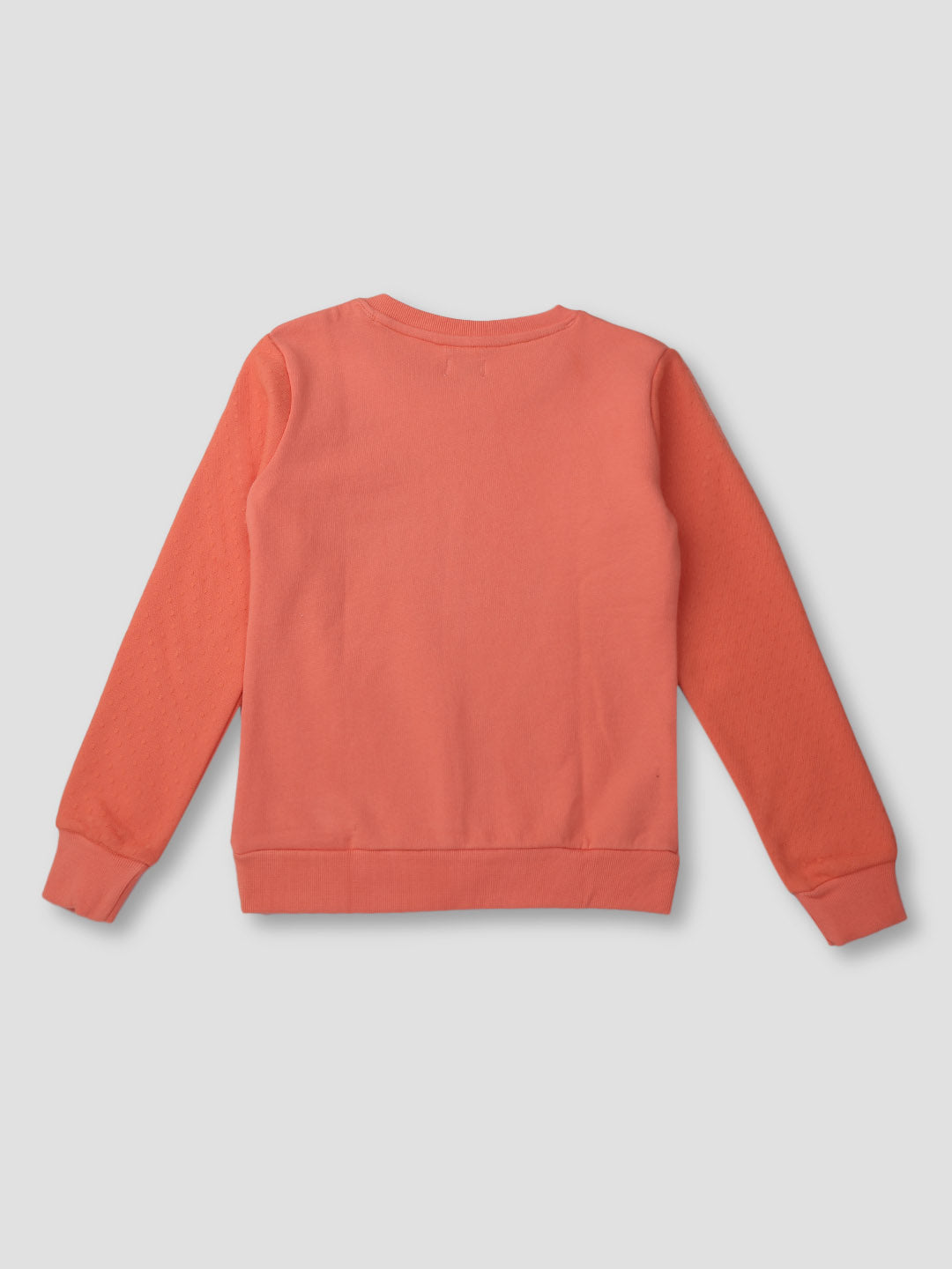 Girls Orange Printed Woven Sweat Shirt