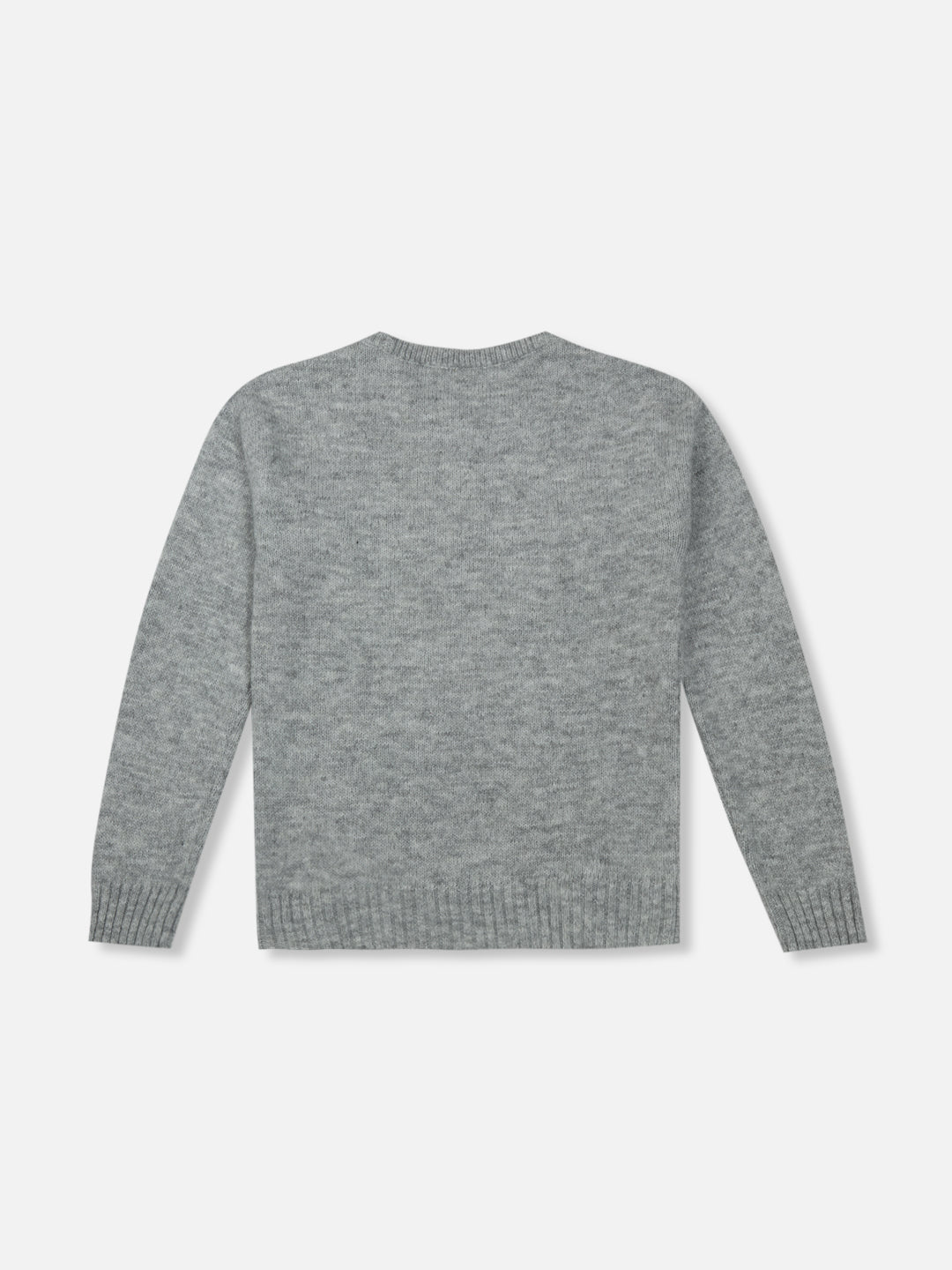 Girls Grey Embellished Woven Sweater